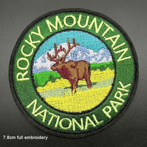 Full Embroidery National Park Deer Bear Iron On Embroidered Clothes Patches For Clothing Stickers Garment Wholesale ► Photo 1/6