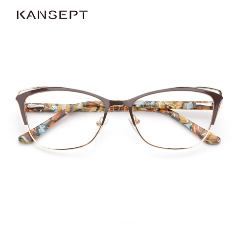 Metal Women Fashion Cat Eye Eyeglasses Frame Optical Glasses Frames Retro Eyeglasses Transparent Computer Glasses For Women ► Photo 1/6