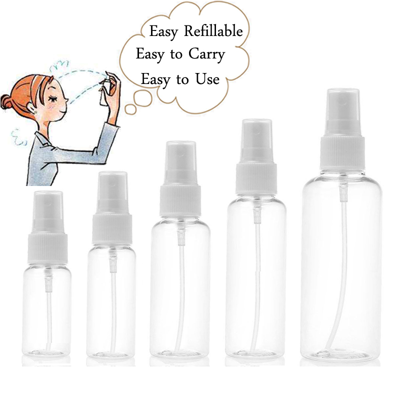 10 Pcs 30ml/50ml/100ml Transparent Perfume Atomizer Empty Mini Spray Bottle