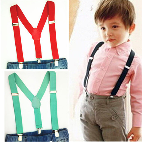 Elastic Baby Boys Girls Suspenders Y back Clips on Solid Color Kids Suspender Braces Children Accessories S Size 2.5*65cm ► Photo 1/6