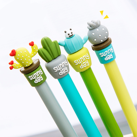 Jonvon Satone 40 Pcs Cactus Gel Pens Cute Pen 0.5mm Black Ink Stationery Green Plant Office School Supplies Wholesale Stationary ► Photo 1/6