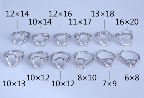 925 STERLING SILVER women girl  Semi Mount Bases Blanks base blank Pad ring Setting Findings for Jewelry Making gift diy A2582 ► Photo 1/6