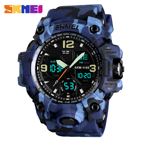 SKMEI Top Luxury Military Army Camo Sports Watches Men Quartz Digital Waterproof Sport Watch Male relogios masculino Wristwatch ► Photo 1/6