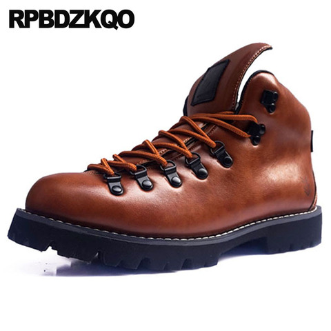 autumn boots designer shoes men high quality fashion lace up plus size combat waterproof military brown booties footwear army ► Photo 1/6