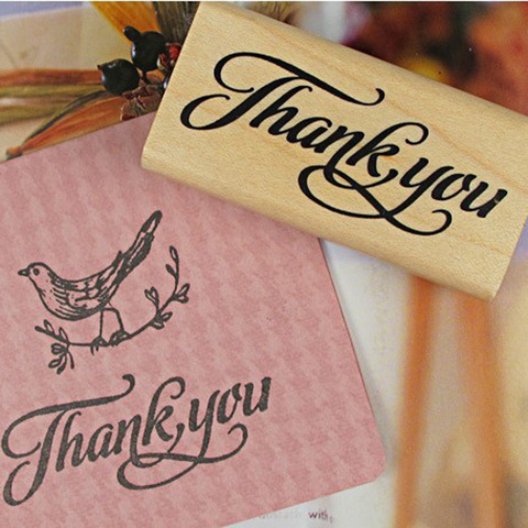 Thank You Wood Stamps DIY Scrapbooking Thank You Wooden Rubber Stamp Craft Handmade Wooden Stamp For Home Decor ► Photo 1/6