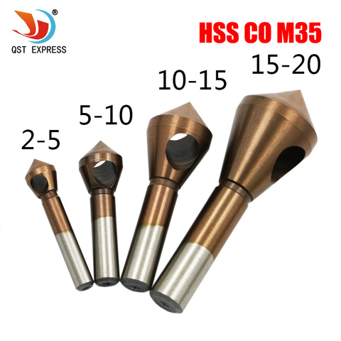 QSTEXPRESS HSS CO M35 Countersink Deburring Drill Bit Metal Taper Stainless Steel Hole Saw Cutter Chamfering Power Drill Tool ► Photo 1/6