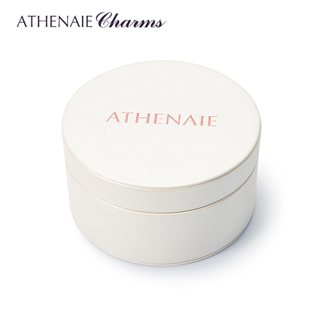 ATHENAIE High Quality Round White PU Gift Box for Necklace Bracelet & Bangles Earrings Charms Beads Jewelry Packaging  ► Photo 1/6