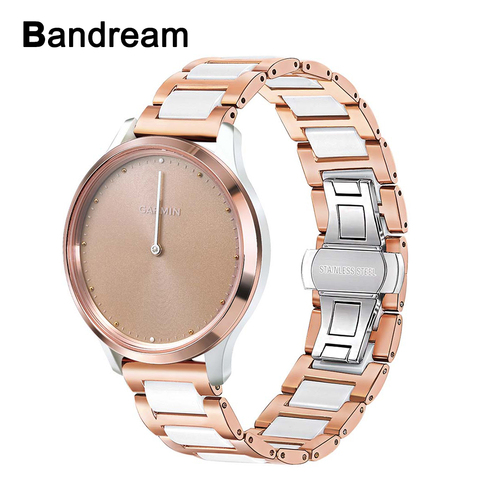price history review on ceramic stainless steel watchband for garmin vivomove hr 3 3s vivoactive 4 4s venu luxe style quick release watch band strap aliexpress seller bandream official store alitools io
