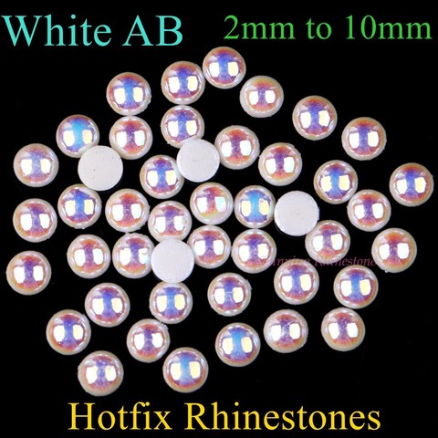 Hotfix Rhinestones White AB 2mm to 10 mm Ceramic Rhinestones Crystal Rhinestone Hotfix Strass Stones DIY Iron On Crystals ► Photo 1/1