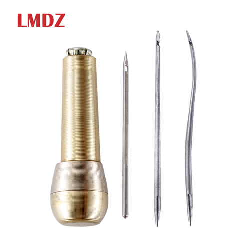 LMDZ 4Pcs Canvas Leather Tent Shoes Sewing Awl Taper Leather craft Needle Kit Repairing Tool Sets Hand Stitching ► Photo 1/6
