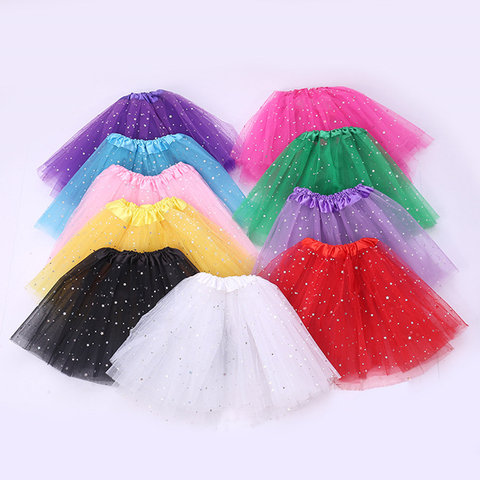 Sequin 3 Layers Tulle Toddler Pettiskirt Children Dance Skirt Lovely Fluffy Soft Tulle baby Kids Dance Tutu Skirt For Girl Skirt ► Photo 1/6