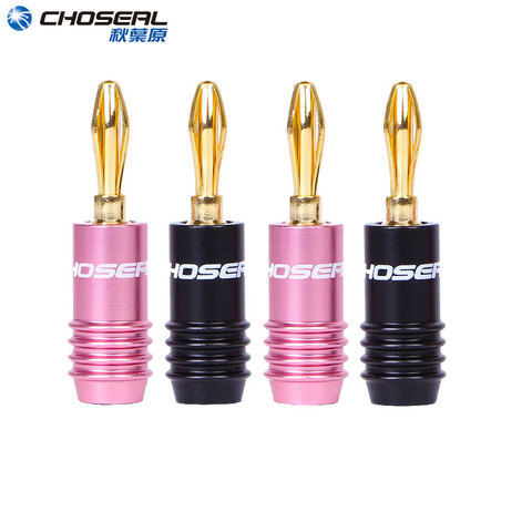 CHOSEAL Gold Plated Speaker Banana Plugs For Speaker Wire Home Theater Amplifier Audio Adapter Banana Adapter Connector 4pcs/Lot ► Photo 1/5