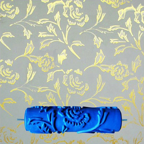 7inch 3D rubber wall decorative painting roller, patterned roller wall decoration tools without handle grip, rose roller,110C ► Photo 1/3