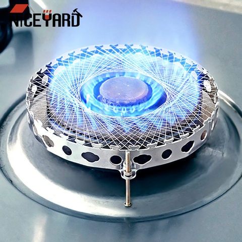 Windproof Round Mesh Gas Stove Torch Net Pot Stand Adapter Aggregate Flame Energy Saving Cover Stainless Steel Stove Accessories ► Photo 1/6