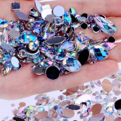 15g 300pcs/bag Flat Back Acrylic Rhinestones Various shapes and Sizes Multicolor Face Decorations Face Gems Clothing accessories ► Photo 1/6