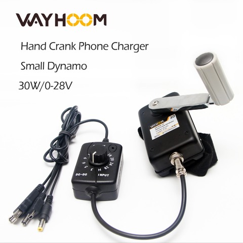 Portable Hand Crank Generator 30W Small Dynamo Outdoor Emergency Phone Charger With 0-28V DC-DC Voltage Converter ► Photo 1/6