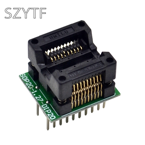 Top Quality Chip programmer SOP20 + 5 1.27   wide body SOP8 adapter socket to DIP20 ► Photo 1/2