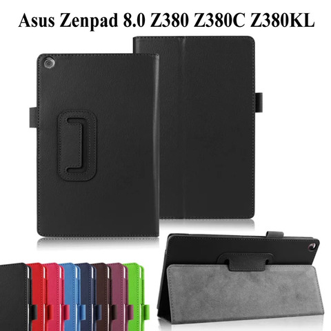 Litchi PU Leather Case For ASUS Zenpad 8.0 Z380 Z380KL Z380C 8.0 inch smart stand cover for ASUS Zenpad 8.0 Tablet Case+flim+Pen ► Photo 1/6