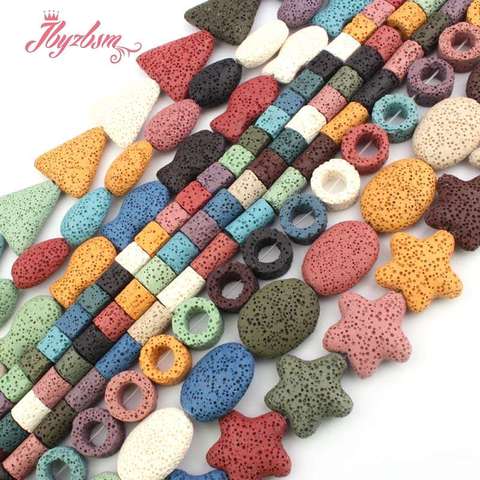 Multicolor Lava Rock Bead Natural Stone Beads For DIY Necklace Bracelats Earring Fashion Jewelry Making Loose 15