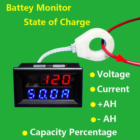 Hall coulomb meter 400A 200A 100A 50A Battery Monitor percentage Voltage Current Charging discharge Capacity 12v 24v 36v 48v car ► Photo 1/5