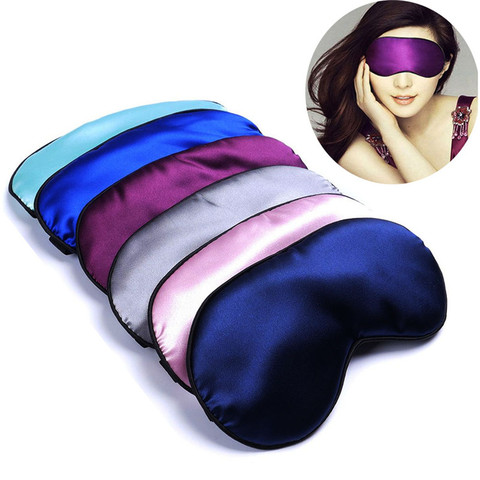 1Pcs New Pure Silk Sleep Rest Eye Mask Padded Shade Cover Travel Relax Aid Blindfolds ► Photo 1/6