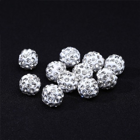 50pcs 4/6/8/10/12/16/20/30mm Beads Pave Crystal Bead Disco Ball For DIY Bracelet Earrings Jewelry Findings ► Photo 1/4