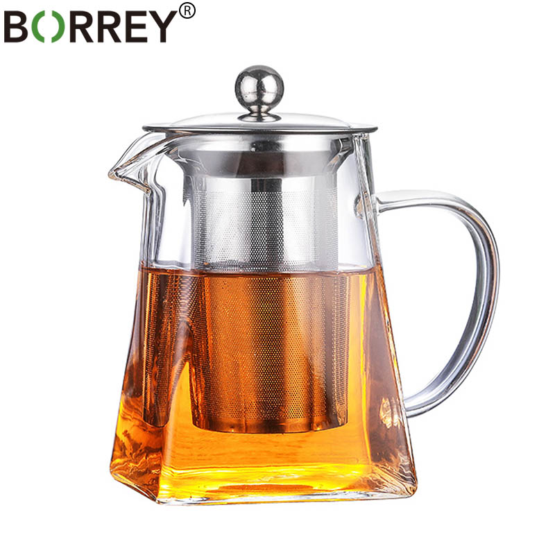 BORREY Induction Cooker Teapot High Borosilicate Heat Resistant