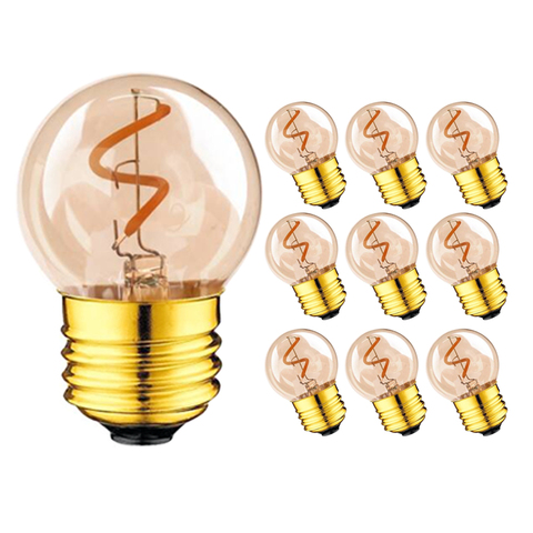 Golden G40 Mini Globe Lamp 1W 2200K Edison Vintage LED Spiral Filament Light Bulb E27 220V E26 110V LED String Lighting Dimmable ► Photo 1/6