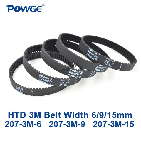 POWGE Arc HTD 207 3M Timing belt Pitch length 207mm width 6mm 9mm 15mm Teeth 69 Rubber HTD3M synchronous belt 207-3M closed-loop ► Photo 1/6