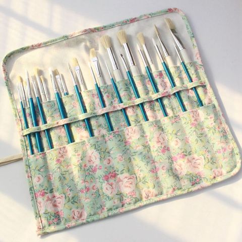 Paint Brushes Pencil Bag Roll Up Thick Canvas Wrap Pouch 20 Holder Case Organizer Pouch Perfect Storage for Brush Make up ► Photo 1/6
