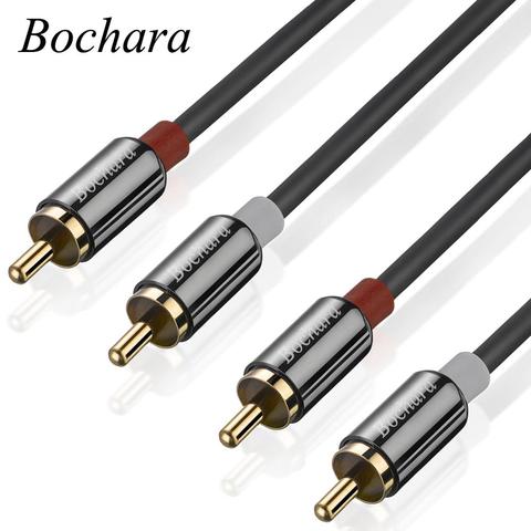 Bochara 2RCA to 2RCA Male to Male OFC Audio Cable Foil+Braided Shielded 1.8m 3m 5m  10m 15m 20m For Amplifier Mixer ► Photo 1/6