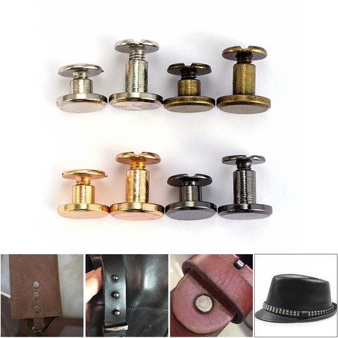 20Pcs 5mm 8mm Luggage Leather Metal Craft Solid Screw Nail Rivet Double Curved Head Belt/Strap Rivets Book Screws Dropshipping ► Photo 1/6