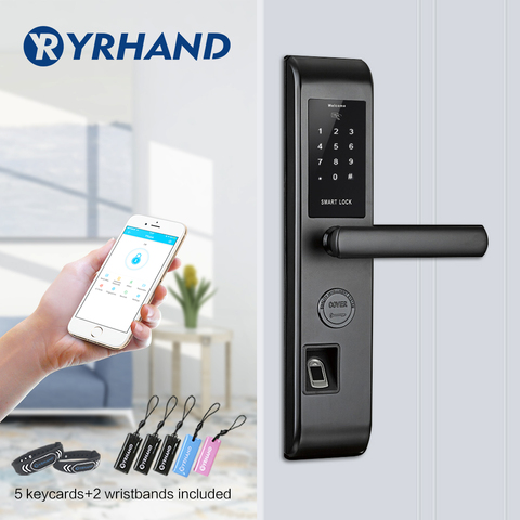 WiFi Smart Door Lock, Intelligent Fingerprint Reader Scanning Password Lock Bluetooth Fingerprint Smart Keyless Lock ► Photo 1/1