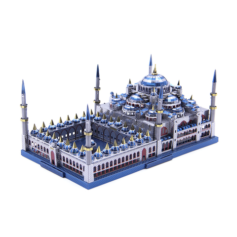 Microworld 3D metal Puzzle Blue mosque Building Model DIY 3D laser cutting Jigsaw puzzle model Nano Puzzle Toys for adult Gift ► Photo 1/3