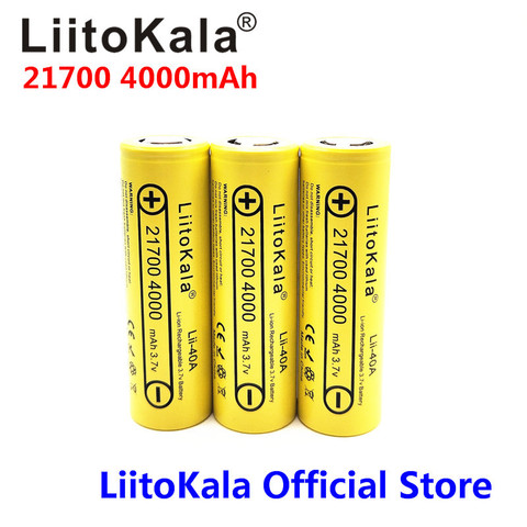 2022 3PCS LiitoKala Lii-40A Original 21700 4000mAh  Li-Ni 3.7V 40A for High discharge Mod / Kit battery 21700 battery ► Photo 1/6