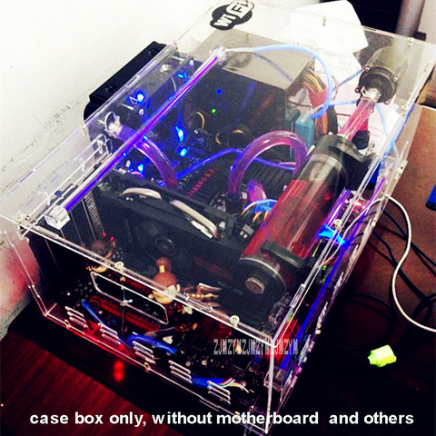 DIY Transparent Acrylic Desktop PC Computer Chassis Case Box for ATX Motherboard Mainboard With USB LED Strip 15-LED Fan ► Photo 1/1