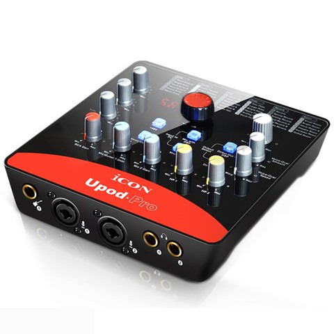 ICON upod pro USB external sound card 2 mic-In/1 guitar-In, 2-Out USB recording Interface DSP parameter adjustment knobs ► Photo 1/1