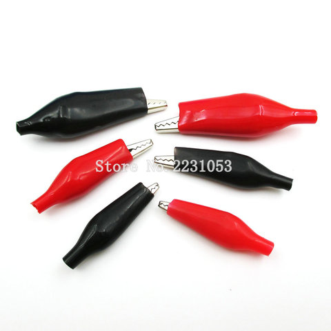 10PCS/LOT Metal Alligator Clip crocodile electrical Clamp FOR Testing Probe Meter 27MM Black and red Plastic Boot ► Photo 1/1