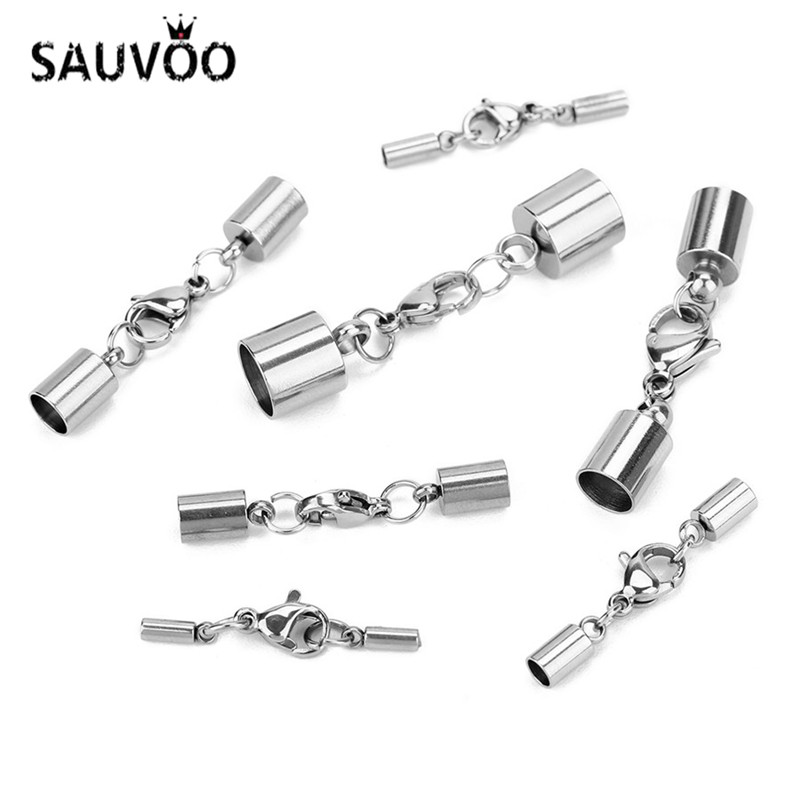 10Sets Silver/Gold 2/3/4/5mm Crimp End Caps Clasp Connector DIY Jewelry Findings 