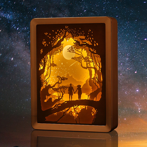 New Product Paper Cut Led Night Light Painting 3D Shadow Box Frame