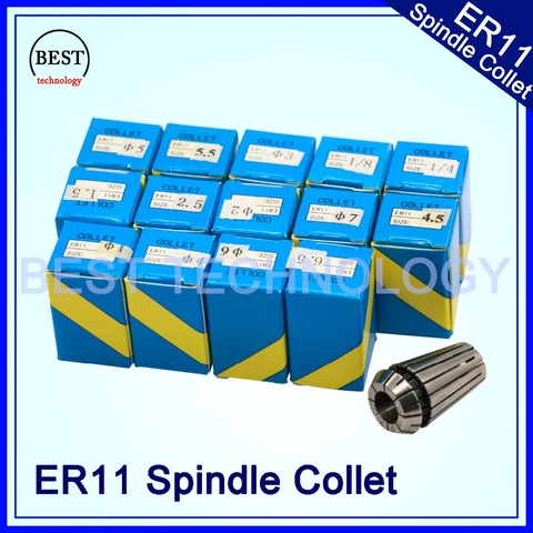 ER11 collet chuck set  15pcs from 1 mm to 7 mm for CNC milling lathe tool and spindle motor ► Photo 1/6
