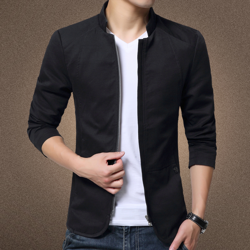 NEW Men's Jacket Slim Fit Collar Cotton Coat Fashion Casual Outwear Jacket Coats