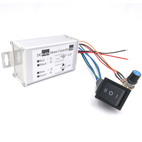 DC motor Speed Controller 20A 9-60V Reversible PWM Control Forward/Reverse Switch ► Photo 1/5
