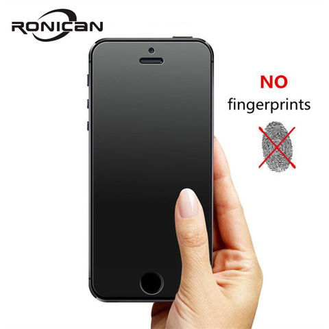 RONICAN No Fingerprint Premium Tempered Glass Screen Protector For iphone 5 5C Frosted Glass Protective Film For iPhone 5s SE ► Photo 1/6