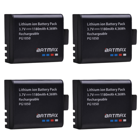 4Pcs 1180mAh PG1050 Rechargeable Li-ion Battery akku for SJCAM SJ4000 sj8000 sj9000 H9 H9R H8 H8R H8PRO SOOCOO C30 Sport Camera ► Photo 1/1