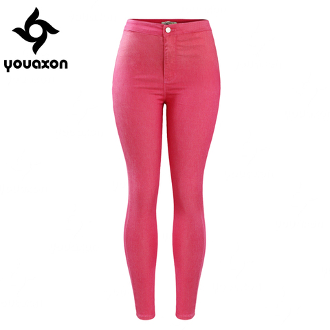 2040 Youaxon Women`s Celebrity Style Cute High Waist Stretch Skinny Denim Jean Pants Jeans For Woman ► Photo 1/6