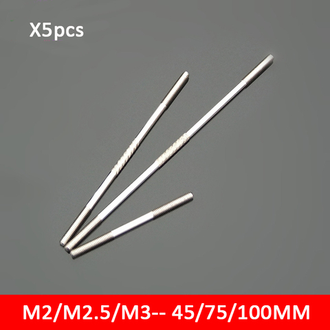 5pcs M2 M2.5 M3 Metal Push-pull Rods 45/75/100mm For RC Airplane Model Parts Stable Connection Rod ► Photo 1/1
