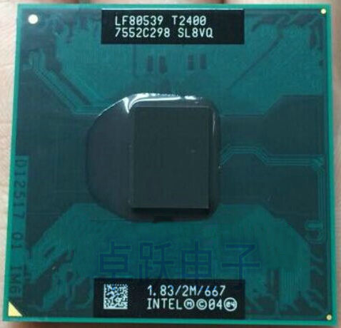 Original intel Core Duo T2400 CPU 2M Cache,1.83GHz,667MHz FSB Laptop processor support 945 chipset ► Photo 1/1