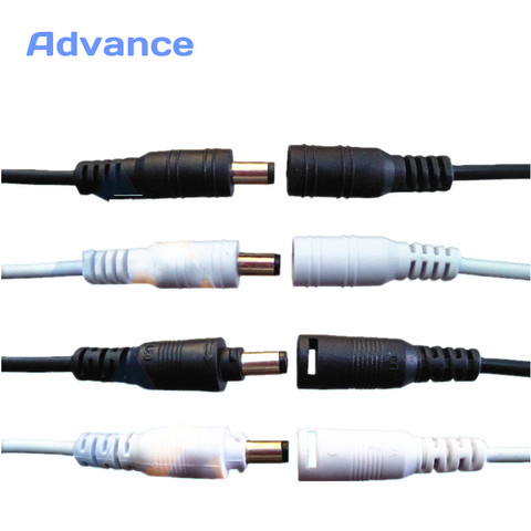 5Pcs 10Pc 5.5*2.1 Plug DC male or Female Cable Wire Connector 3528 5050 LED Strip Lock with Lock Buckle 15cm length White Black ► Photo 1/5