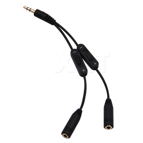 3.5 jack Splitter Male to 2 Female jack 3.5mm Stereo Audio cable Y Splitter Adapter Volume Control headphone phone AUX Cable ► Photo 1/5